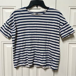 Madewell striped tee XS navy blue white French